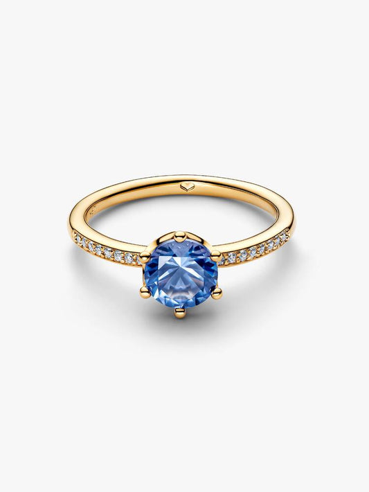 Anel Solitário Coroa Azul Sparkling Pandora