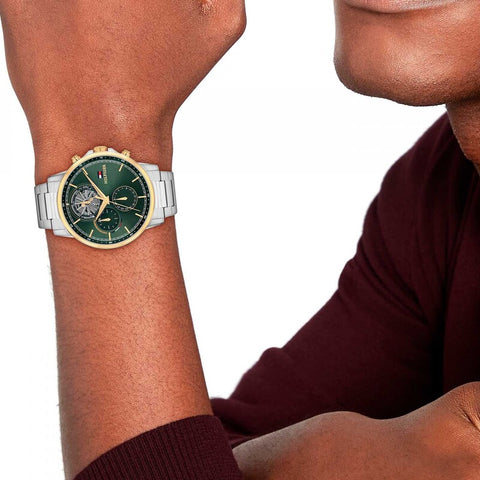 Relógio Tommy Hilfiger Aço Bicolor Verde