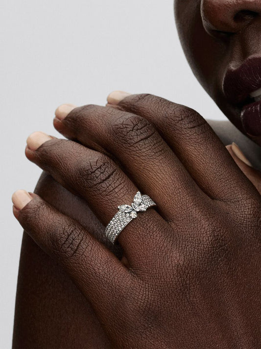 Anel Pandora Timeless Borboleta Pavé