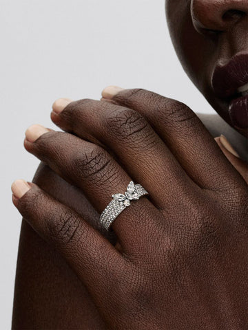 Anel Pandora Timeless Borboleta Pavé