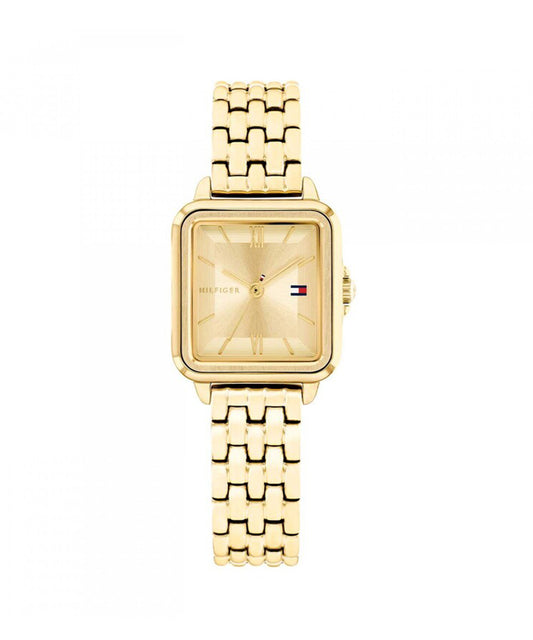 Relógio Tommy Hilfiger Aço Quadrado Dourado