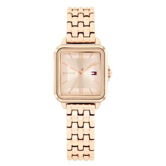 Relógio Tommy Hilfiger Aço Quadrado Rose Gold