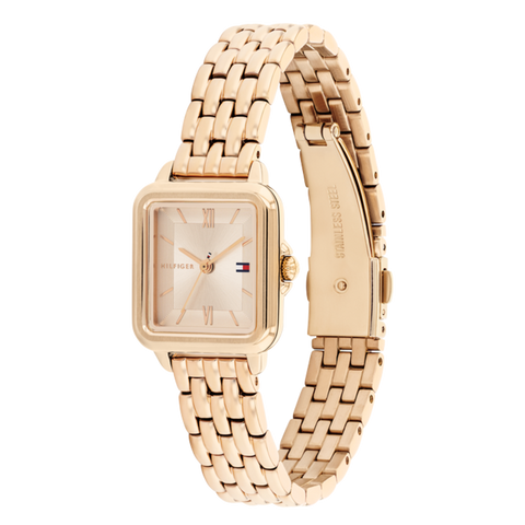 Relógio Tommy Hilfiger Aço Quadrado Rose Gold