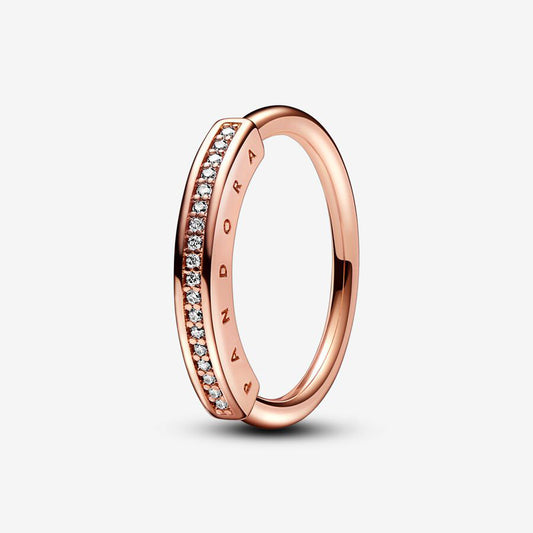Anel Pandora Rose Signature I-D  Pavé