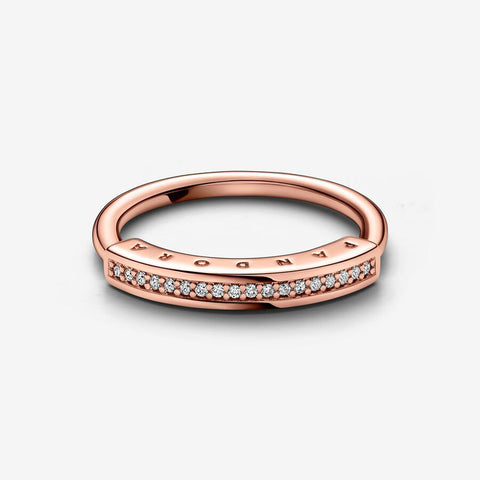 Anel Pandora Rose Signature I-D  Pavé