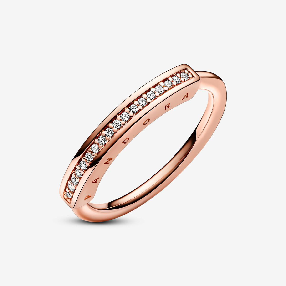 Anel Pandora Rose Signature I-D  Pavé
