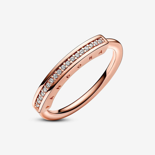 Anel Pandora Rose Signature I-D  Pavé