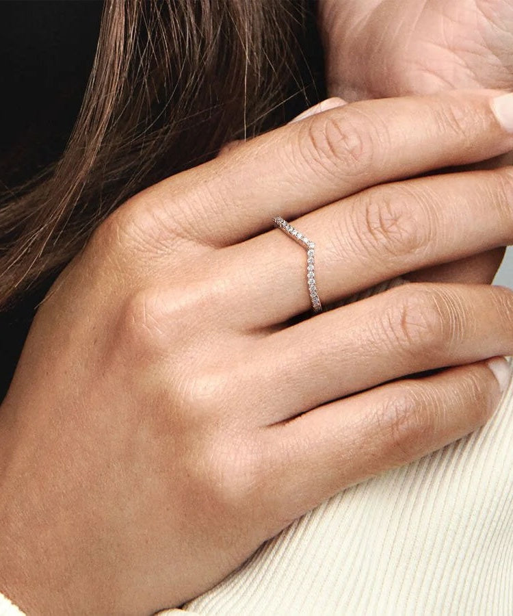 Anel Pandora Wishbone Brilhante