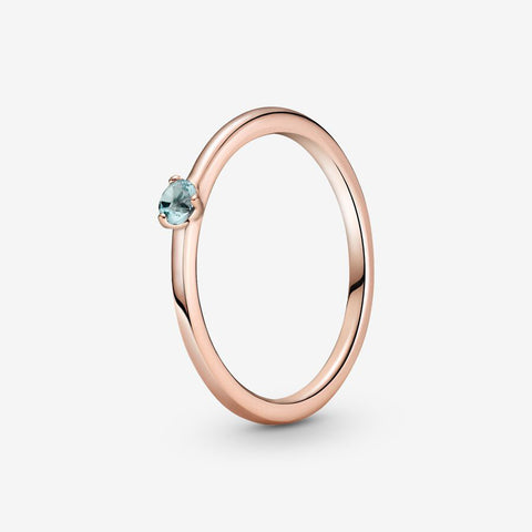 Anel Pandora Rose Light Blue Solitaire