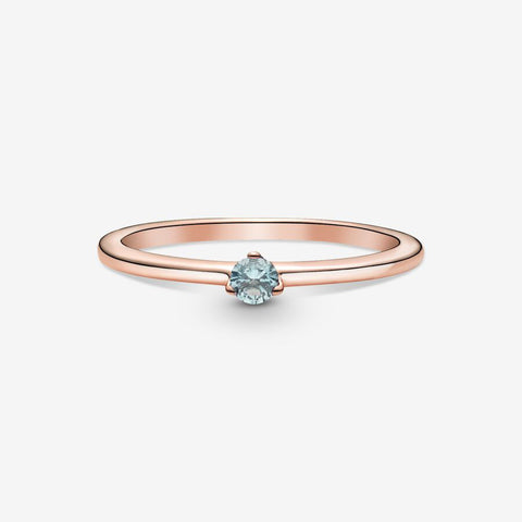 Anel Pandora Rose Light Blue Solitaire