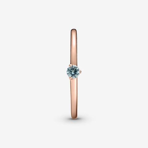 Anel Pandora Rose Light Blue Solitaire