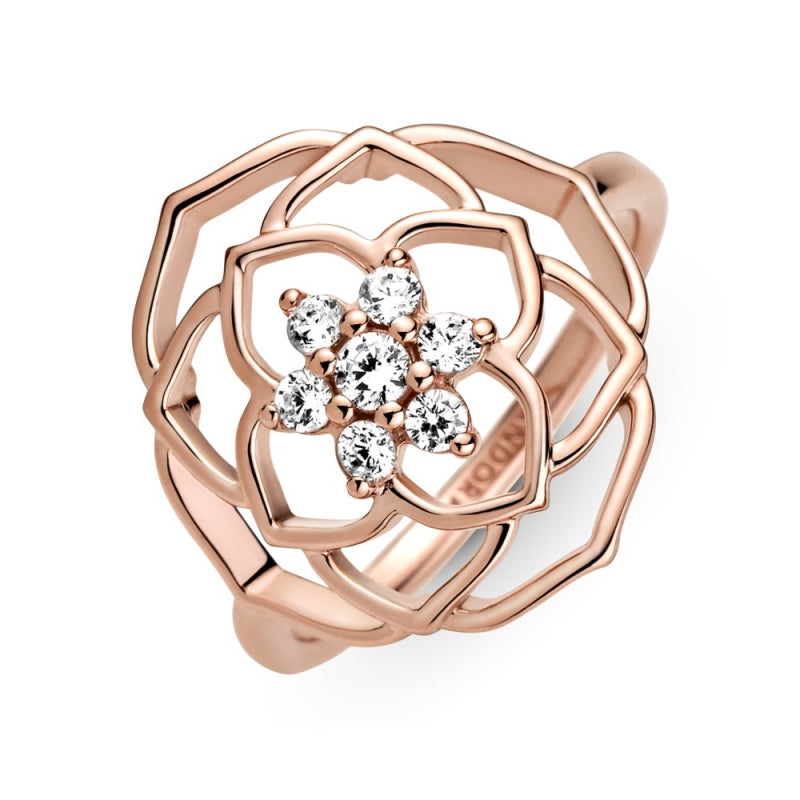 Anel Pandora Rose Petals Statement