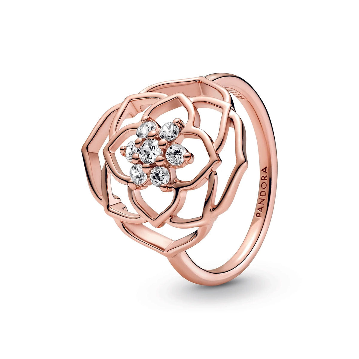 Anel Pandora Rose Petals Statement