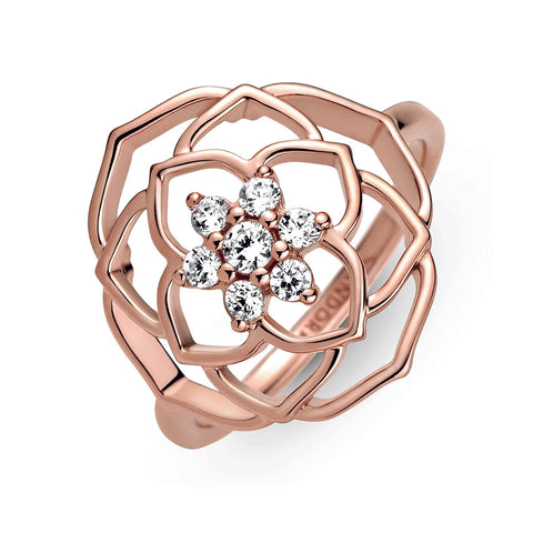 Anel Pandora Rose Petals Statement