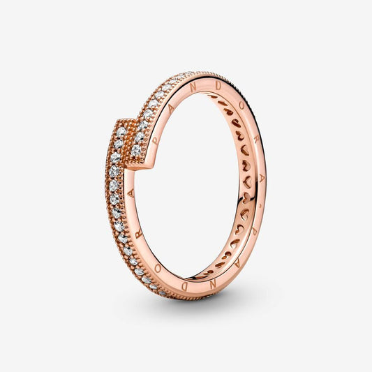 Anel Pandora Rose Sparkling Overlapping