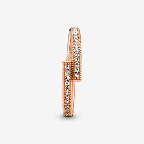 Anel Pandora Rose Sparkling Overlapping