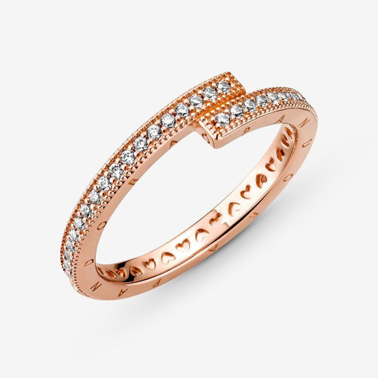 Anel Pandora Rose Sparkling Overlapping