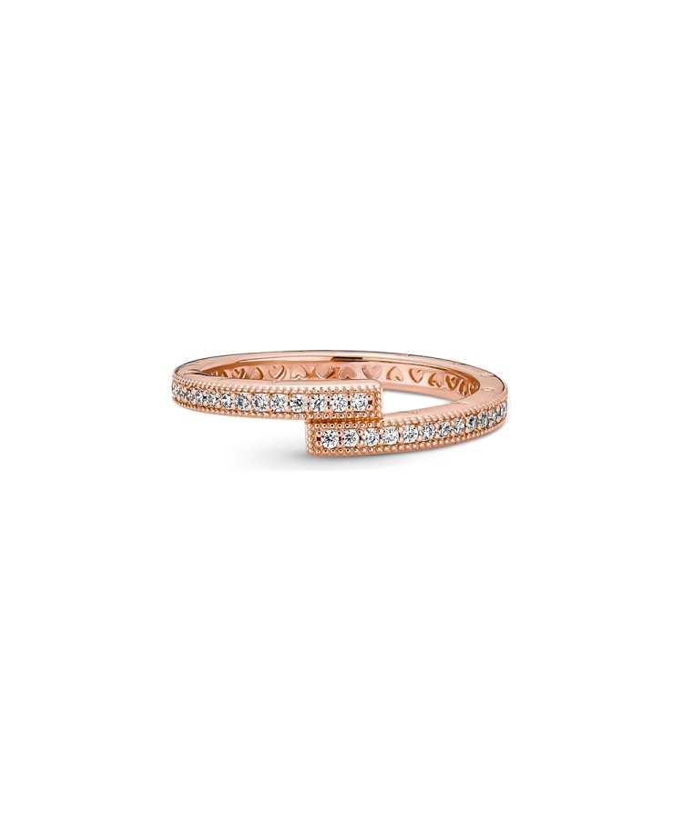 Anel Pandora Rose Sparkling Overlapping