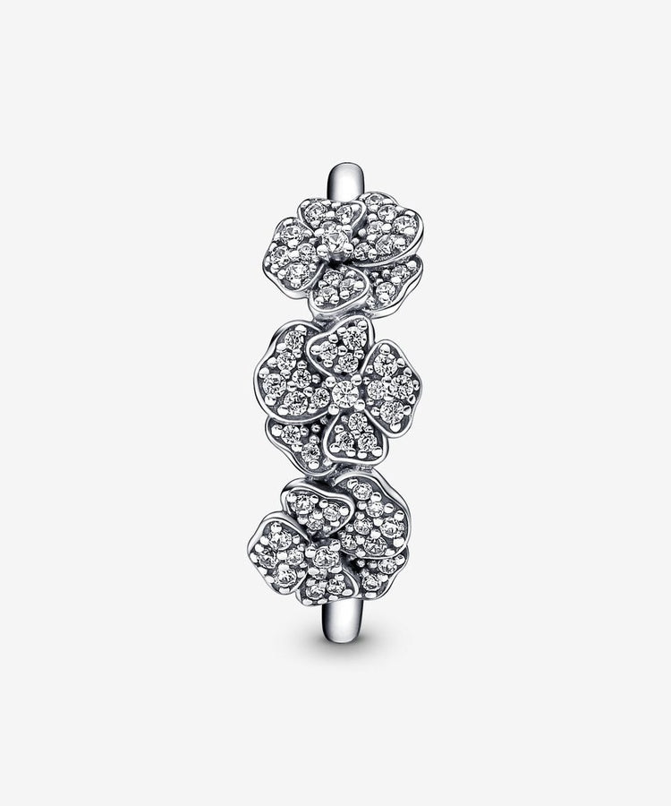 Anel Pandora Triple Pansy Flower