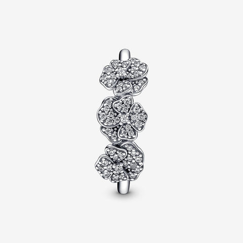 Anel Pandora Triple Pansy Flower