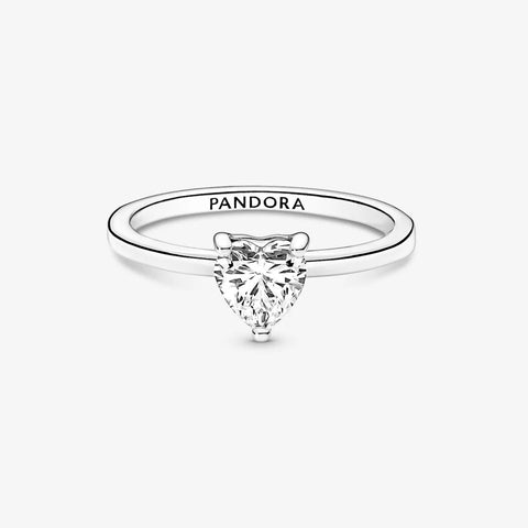 Anel Pandora Sparkling Heart Solitaire