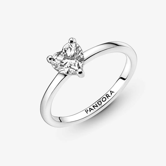 Anel Pandora Sparkling Heart Solitaire