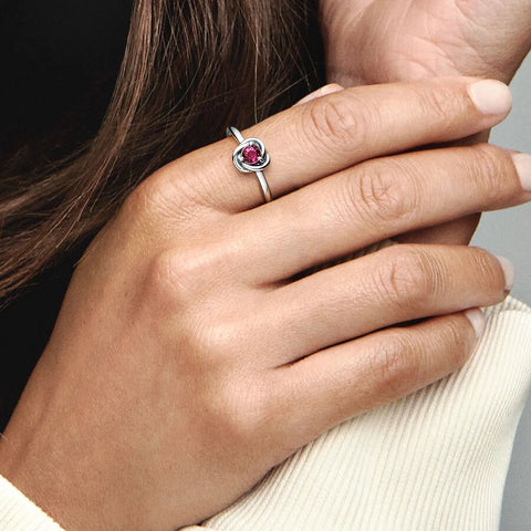 Anel Pandora Birthstone October Eternity Circle