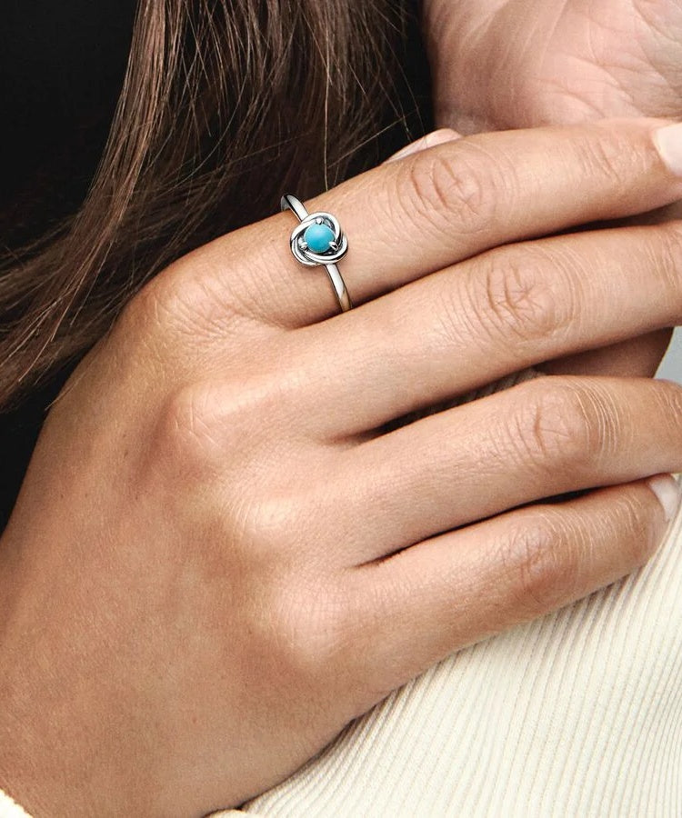 Anel Pandora Birthstone December Eternity Circle