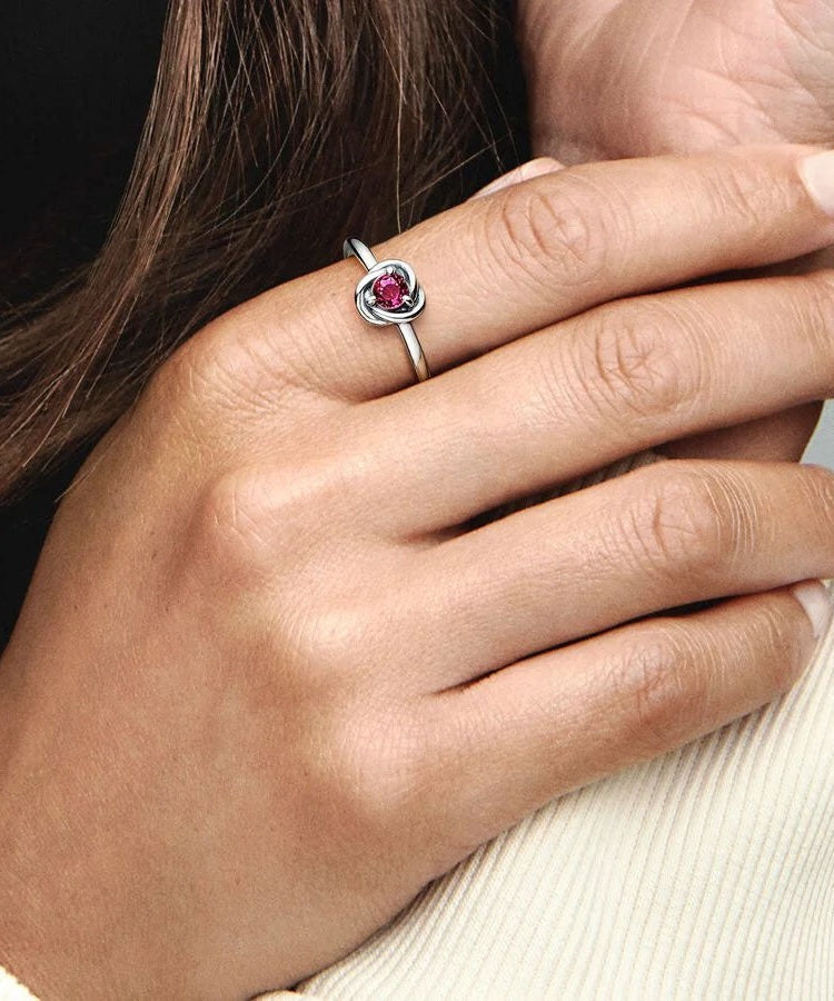 Anel Pandora Birthstone October Eternity Circle