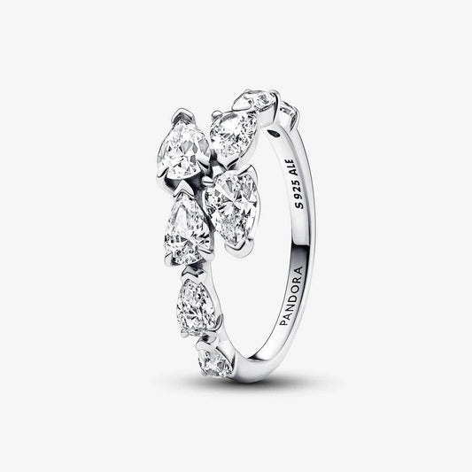 Anel Pandora Sparkling Overlapping Band