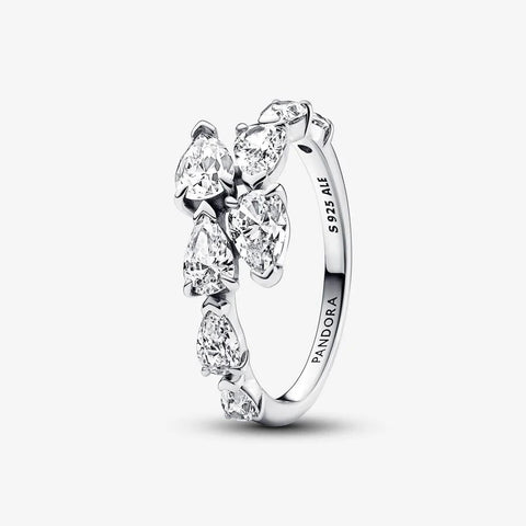 Anel Pandora Sparkling Overlapping Band
