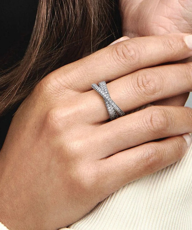 Anel Pandora Timeless  Pavé Crossover