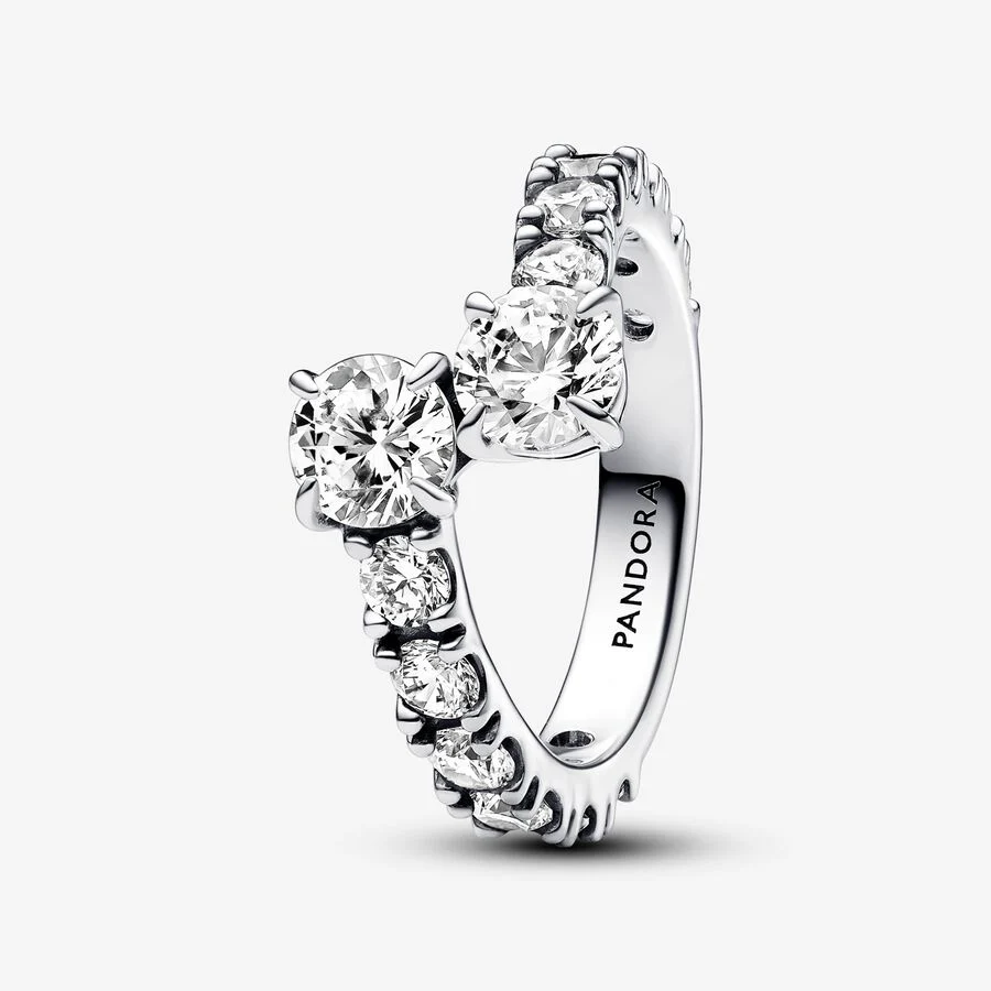 Anel Pandora Sparkling Overlapping