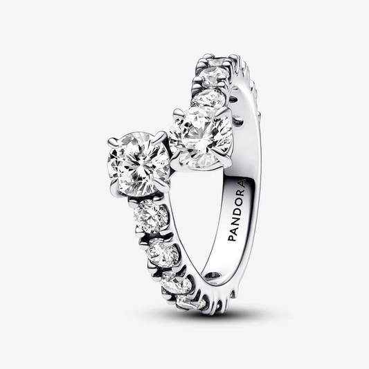 Anel Pandora Sparkling Overlapping