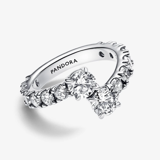 Anel Pandora Sparkling Overlapping
