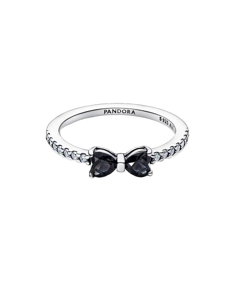 Anel Laço Preto Cintilante Pandora