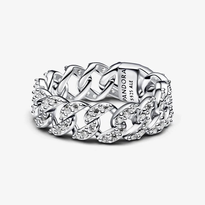 Anel Pandora Pavé Cubain Chain