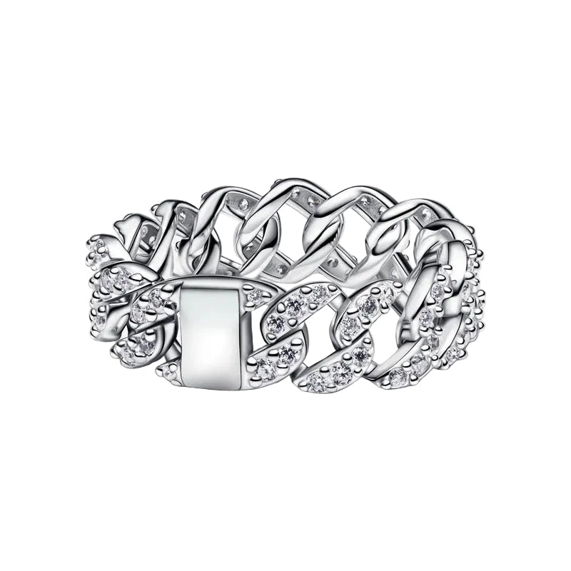 Anel Pandora Pavé Cubain Chain