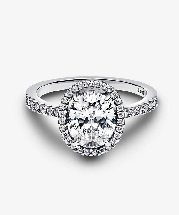 Anel Pandora Statement Auréola Oval Brilhante