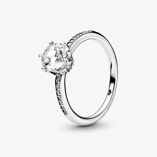 Anel Pandora Clear Sparkling Crown