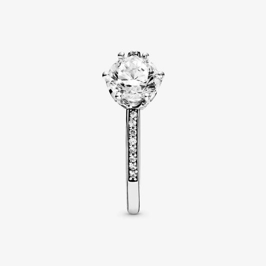 Anel Pandora Clear Sparkling Crown