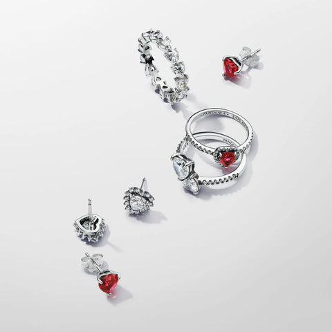 Anel Pandora Elevated Red Heart