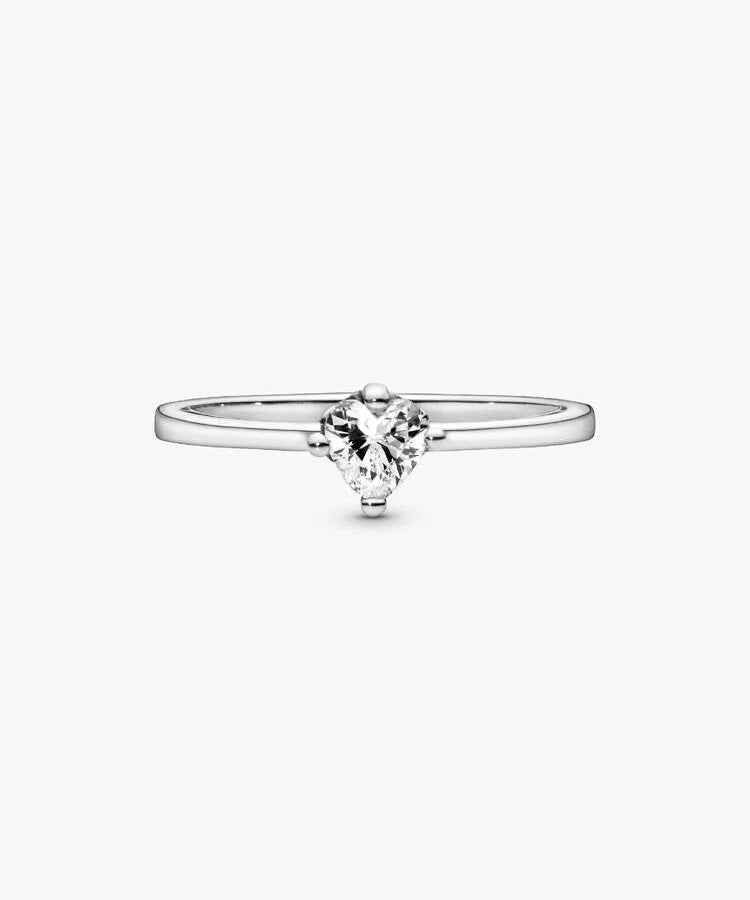Anel Pandora Clear Heart Solitaire