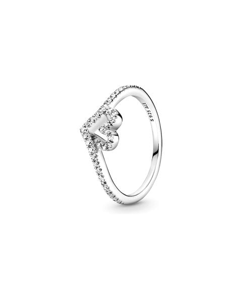 Anel Pandora Sparkling Wishbone Heart