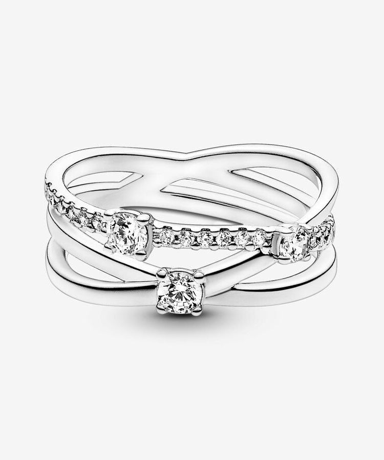 Anel Pandora Sparkling Triple Band