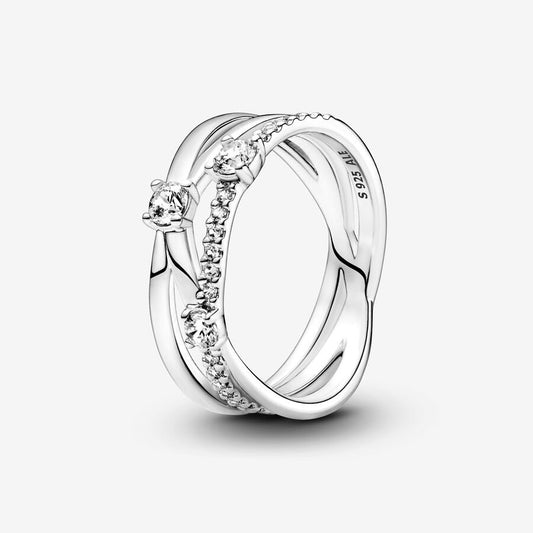 Anel Pandora Sparkling Triple Band