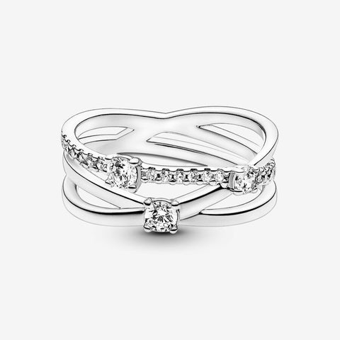Anel Pandora Sparkling Triple Band