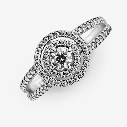 Anel Pandora Sparkling Double Halo