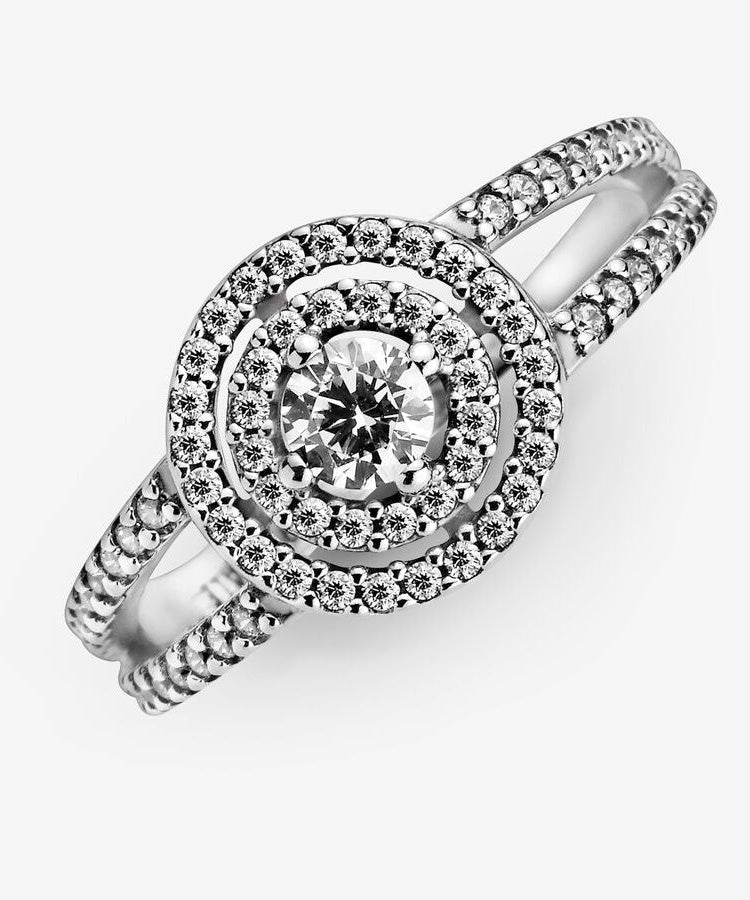 Anel Pandora Sparkling Double Halo