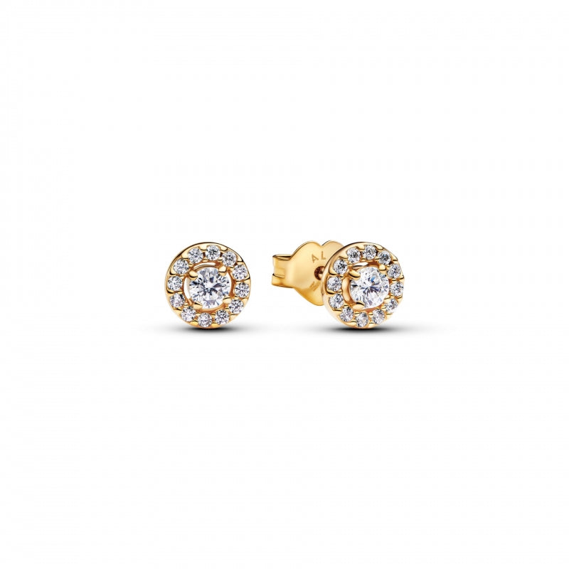 Brincos Pandora Round Pavé Halo